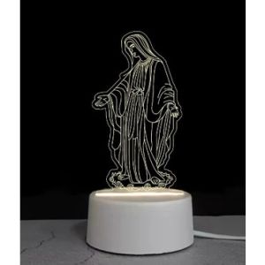 3D Acrylic Night Lights Gift Souvenirs Bible Religious Design Desk Lamp 3colors & 7colors for Home Bedroom Christams Decor for Child Adult