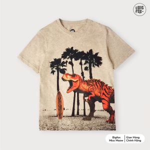 [OUTLET]Áo bé trai cộc tay BIGFOX - MISS MEOW size đại mặc mùa hè vải cotton mềm mịn in khủng long cỡ trẻ em 34567891011 tuổi