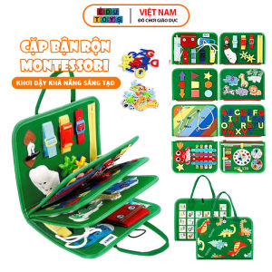 Đồ chơi giáo dục Cặp bận rộn Montessori giúp bé phát triển kĩ năng vận động tinh chất liệu nỉ cao cấp mềm mại và an toàn- DC5025