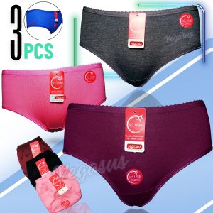 6Pcs Celana Dalam Wanita Jumbo Kualitas Premium Ukuran M L XL XXL 4L Katun Warnan Tua Gelap-Vegasus