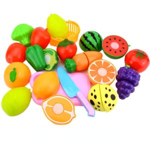 【Ready Stock】 Fruit and Vegetables Kitchen Cutting Game Child Kids Cooking Toy Kitchen Toy 15/23 Pcs