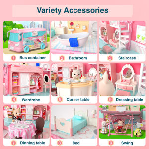 Koala Diary Bus Dollhouse Pretend Play Set