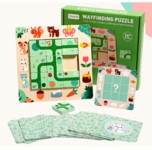 Maze Road Challenge Brain Treaser Training Game Montessori Wooden Puzzle Toddler Baby Learn Toy Mainan Interaktif Budak