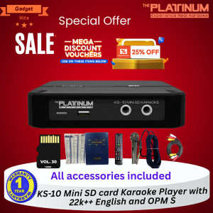 Platinum KS-10 Mini SD card Karaoke Player with 20000++ English and OPM Songs with Microphone VOL 30