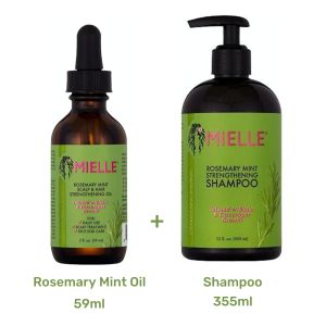 Mielle Rosemary Mint Scalp & Hair Strengthening Oil / Strengthening Shampoo/Masque Hair Grower Serum