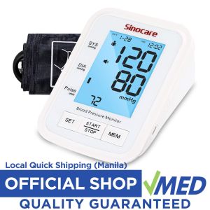 VMED Sinoheart Blood Pressure Monitor Upper Arm with 3-Color LCD Backlight Display Large Adjustable