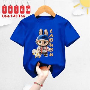 Baju Kaos Atasan Boneka The Monsters Labubu skateboard Anak Laki Laki Perempuan usia 1-10 tahun