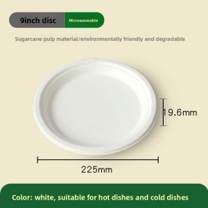 NEXASHOP 50pcs Disposable Round Paper Plates Oil Resistant Anti-Seepage Disposable Dinner Dish Thickened Biodegradable Food Snack Tray Tableware