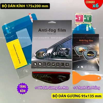 Bộ Miếng Dán Chống Nước Gương Ô Tô Xe Máy Dán Kính Đi Mưa Chống Đọng Nước Phủ NANO