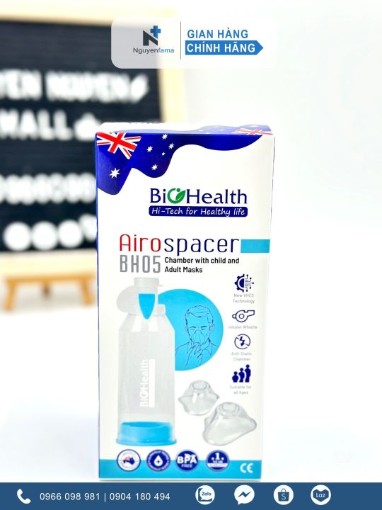 Buồng đệm khí dung 2 chiều Biohealth BH05 (có mặt nạ trẻ em và người ...