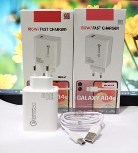 Charger SAM Galaxy A04e 180W Fast Charger Support Fast Charging Quick Charge 3.0