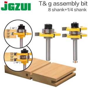 MATA BOR PEMOTONG KAYU 2PCS ROUTER MATA PROFIL LIDAH DAN ALUR MATA ROUTER SAMBUNG KAYU MATA BOR ROUTER LIDAH DAN ALUR KAYU DRILL BIT MATA BOR TUKANG KAYU TAHAN DAN KUAT AKSESORIS PERALATAN TUKANG KAYU MATA BOR BULAT TUKANG