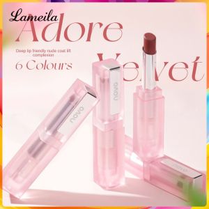 Lameila Novo nhung son lì hoàn thiện tự nhiên mịn màng không dễ dàng để mờ nhạt màu sắc bền lâu cao sắc tố không dính cup Son môi trang điểm mỹ phẩm