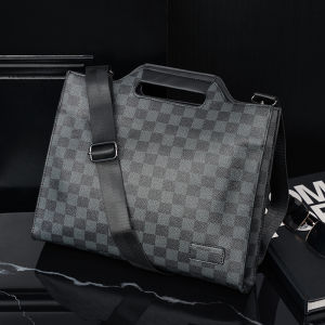 Crazy Horse Leather Mens Casual Business Briefcase Stereotyped Handbag Crossbody Bag Shoulder Bag