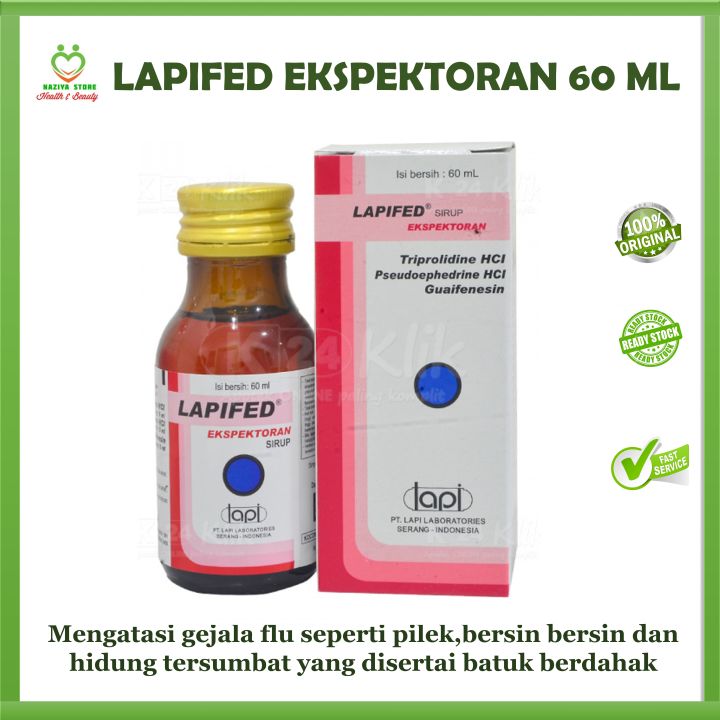 LAPIFED EXPECTORANT SIRUP Obat Batuk,Pilek,Flu,Bersin Bersin,Hidung Tersumbat