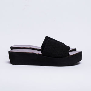 Wedges Sandal Coklat Motif Kotak Ukuran Jumbo Bigsize 41 42 43 44 45 Hak Tinggi 5cm