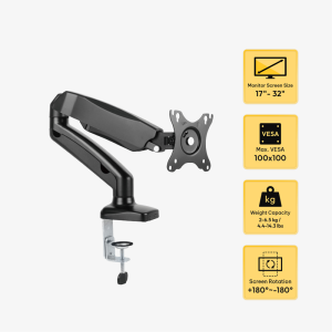 Monitor Display Bracket Double Bracket Computer Monitor Display Bracket Mount Bracket with C-Clamp Dual Arm Monitor and Laptop Holder Arms Mount Stand