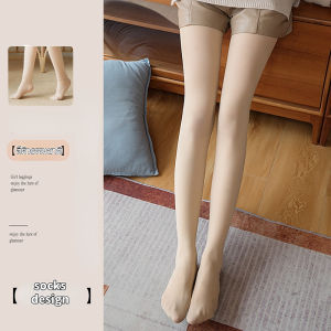 ถุงน่องสตรี ถุงน่องสไตล์เกาหลี ถุงน่องใหม่ กำมะหยี่ประดิษฐ์สีทึบขาเปลือย กางเกงเลกกิ้งและถุงเท้าสีดำเนื้อแน่น ทรงเข้ารูป