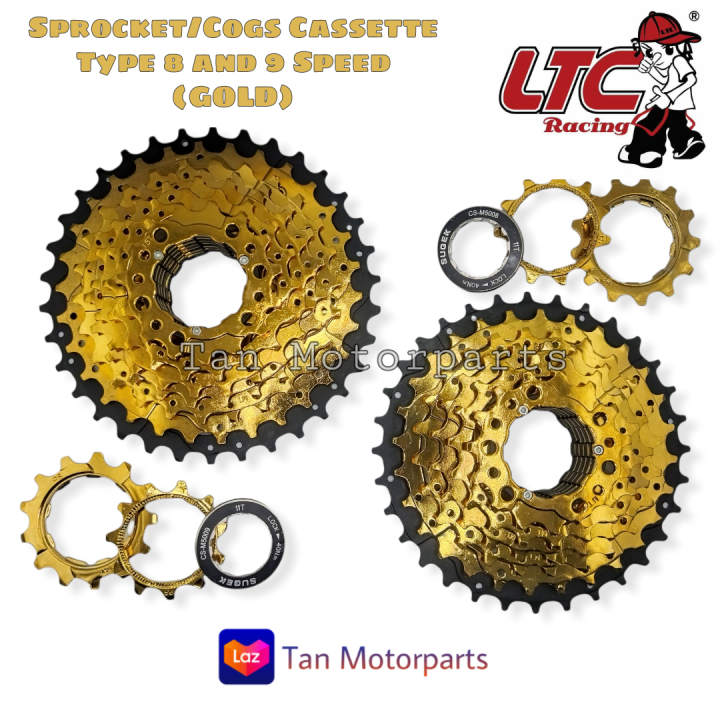 SPROCKET/COGS CASSETTE TYPE 8 SPEED (GOLD) Lazada PH