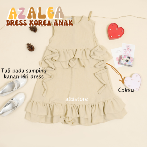 DRESSS ANAK AZALEA MODEL KOREAN STYLE DRESS ANAK CRINKLE PREMIUM