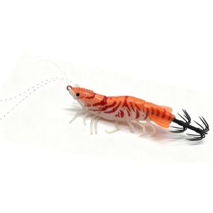 LUXERY Luminous Squid Jig 6.6g 80mm Horizontal Artificial Calamar Wobbler Wood Shrimp Slow Sinking Lure Sea Fishing