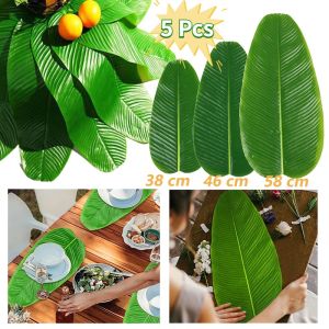 5 Pcs Tatakan Daun Pisang Dekorasi Meja Daun Pisang Taplak Meja Bentuk Daun Pisang