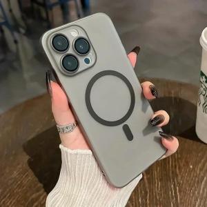 Luxury Ultra Thin Wireless Charge Magnetic Case For iPhone 17 16 15 14 13 12 11 Pro Max For Magsafe Translucent Skin Hard Cover