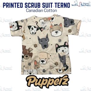 PSC Printed Scrub Suit Top Only for Men & Women/ Canadian Cotton/Medical nurse vet yaya uniform