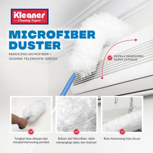 Kleaner Kemoceng Dengan Gagang Extend Fleksibel Microfiber Duster Serbaguna GSE002