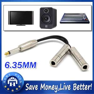 【Local delivery】 6.35mm 1/4 Inch Stereo Jack Splitter Cable Adapter Lead Plug To Double 6.35mm Sockets 6.35mm-Y-Splitter-Cable-0.2M
