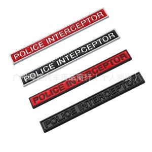 Suitable for Ford Dodge car logo Police Interceptor metal label modified police car sticker