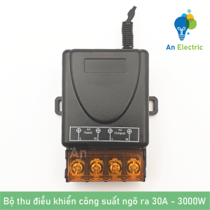 Công tắc điều khiển từ xa 220V 100m công suất cao ngõ ra 30A bật tắt thiết bị chiếu sáng máy bơm quạt [RF-433MHz]