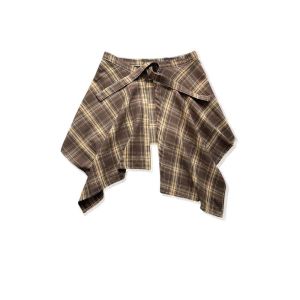 KENDRAT Hip-hop Plaid Skirt Belted Korean Style High Waist Mini A-line Shortskirt Fashion Y2K Waist Seal Skirt Cool Girls