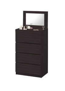 FurnitureMartSG Laney CARB-P2 Certified Board 4 Chest of Drawers with Mirror and Cosmetics Compartment in 2 Models