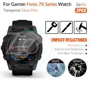 Zenia 2pcs Full Screen Protector Film For Garmin Fenix 7X 7 7S Pro Solar Sapphire epix (Gen 2) Watch HD 9H 2.5D Tempered Protective Glass Explosion-proof Anti Scratch Film Accessories Replacement