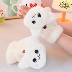 Cute Cartoon Flip Gloves Fashion Stylish Gloves Adorable Print Finger Flip Design Women Girls Casual Wear