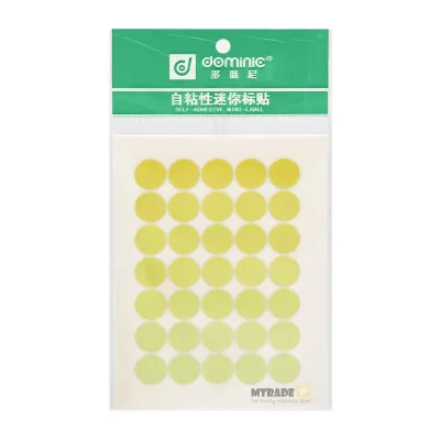 MTRADE Self Adhesive Label Sticker 13mm Circle 10 sheets/pack (Yellow Color)