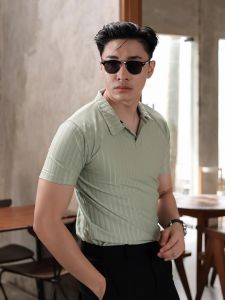 DGM Kaos Polo Knit Pria Polo Shirt Premium Sage 2454