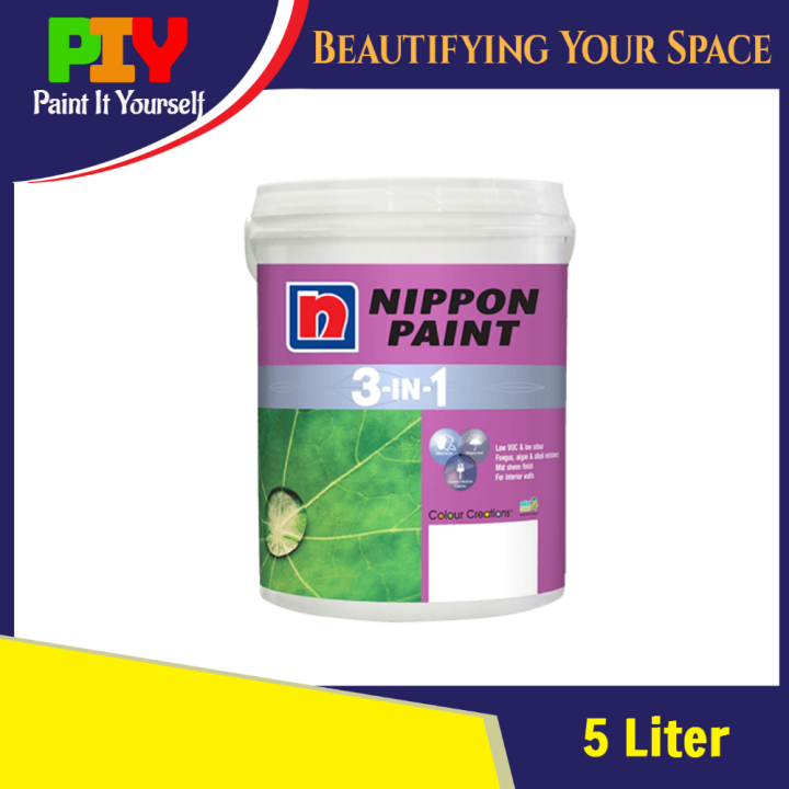 Nippon Paint 3 in 1 Interior Wall Paint / Cat Dalam Dinding Rumah 5L