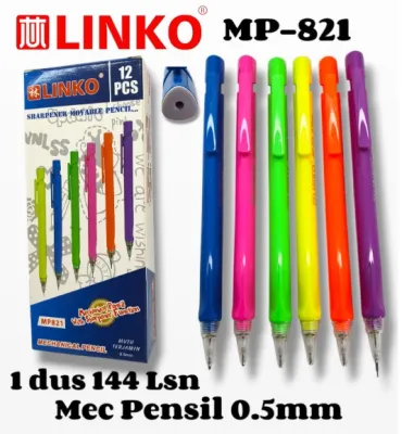 Pensil Mekanik Linko Ukuran 0.5mm / Pencil Click Linko 1 Pak isi 12 Pcs MP-821