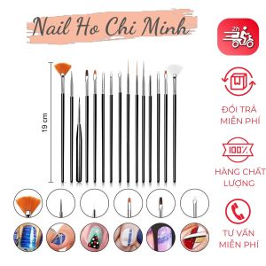 [Sản phẩm mới]Bộ 15 cọ vẽ móng tay các loại - Cọ vẽ nail dành cho học viên thực hành tiện lợi