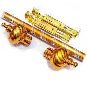 Set Gorden Emas Elegan dengan Fulset Metalik 2 Meter