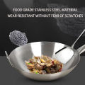 Nipiin Frying Pan Stainless Steel Large Pot With Handle Thicken Wok Pan Non Stick. 