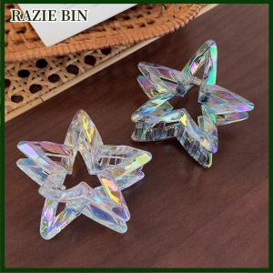 RAZIE BIN กิ๊บหนีบผมรูปดาวทำจากอะคริลิคสีสันสดใสสำหรับผู้หญิงแฟชั่นเครื่องประดับผมอเนกประสงค์ของขวัญ