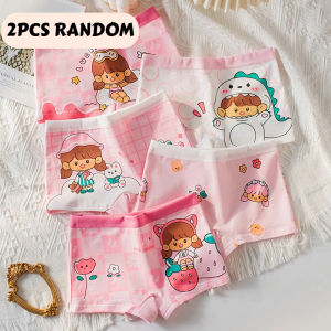 Random Designs High Quality Cotton Panty 2pcs/3pcs Set Mermaid Unicorn Cute Cartoon Design Boyleg Style Underwear with Pouch for Kids Girls age 3-12 years old