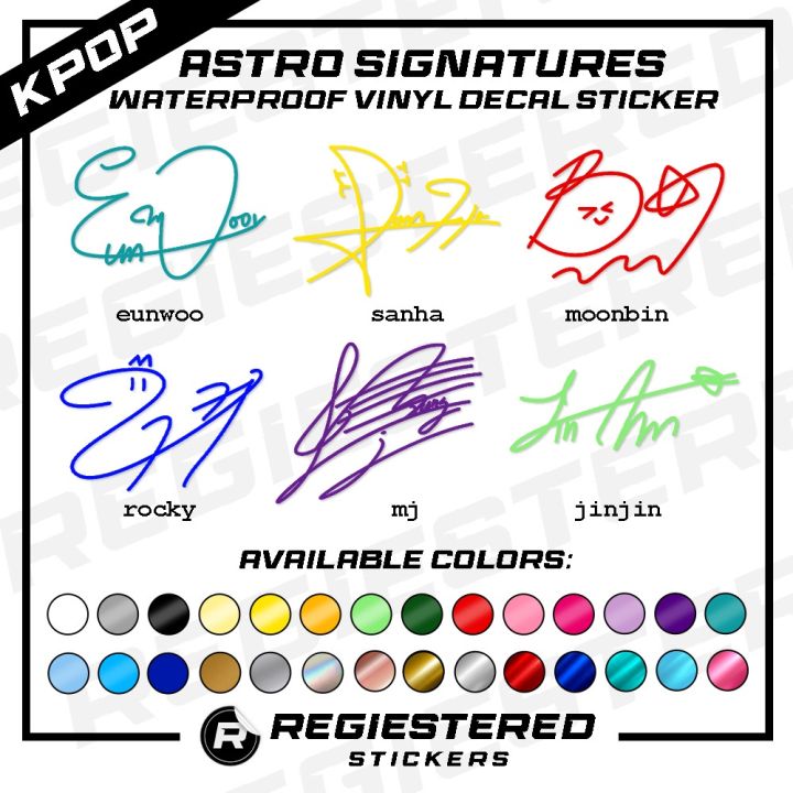 KPOP ASTRO Signatures Vinyl Decal Sticker Cha Eunwoo Sanha Moonbin