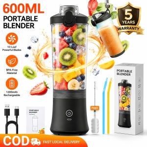 Portable Juicer Blender USB Rechargeable 600ml with 4000mAh Battery 6 Stainless Steel Blades Heavy-Duty Smoothie Maker Japan Juicer Portable