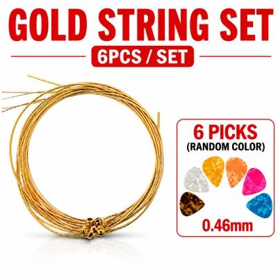 [Set] Guitar String Rainbow Color / Gold / Rose for Acoustic Guitar Musical Instrument | Tali Senar Gitar Set Akustik 1 Set Original