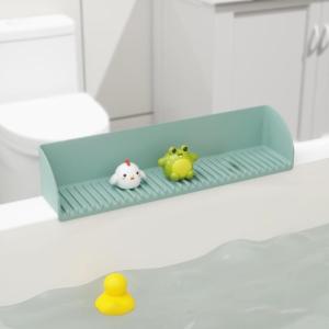 Silicone Bathtubs Splashes Guards with Suction Cups for Kids Bath Time Essential and Water Overflows Prevention