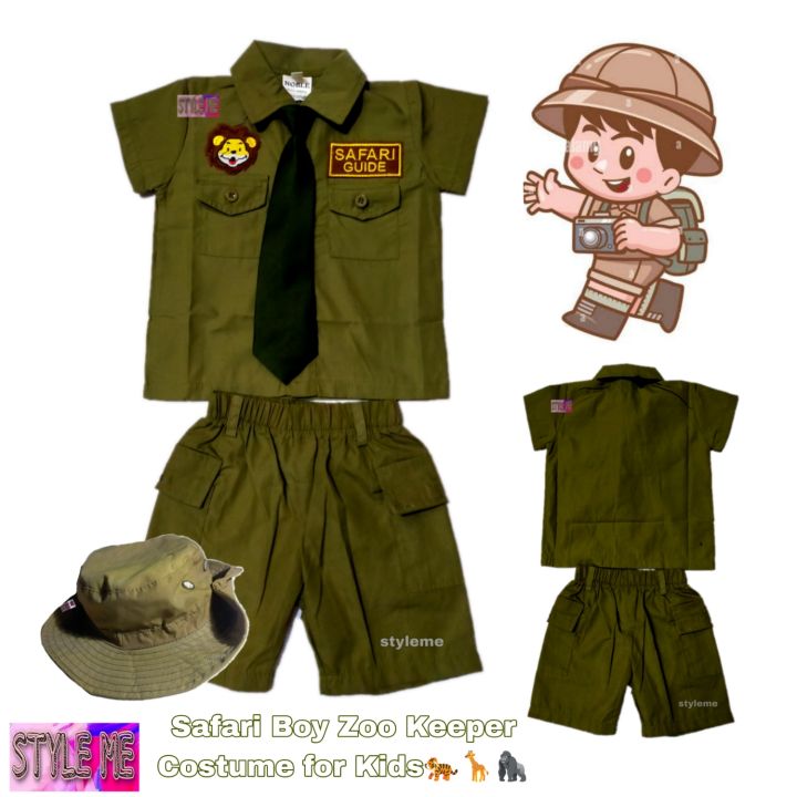 SAFARI BOY ZOO KEEPER COSTUME COSPLAY ROLE PLAY FOR KIDS 15 YEARS OLD